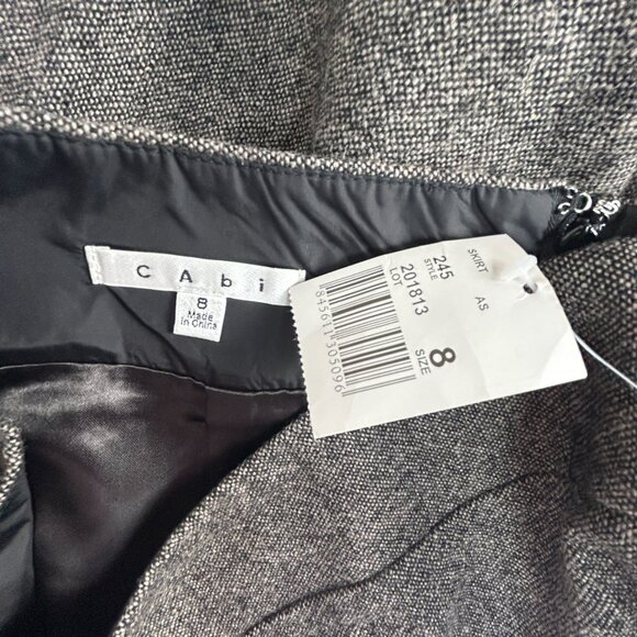 Cabi Womens Heather Gray Wool Blend Pencil Skirt Size 8 Lined Style# 245 New - Picture 3 of 8